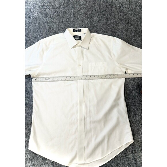 John W Nordstrom Mens Dress Shirt Size 34 35 White Cotton Long Sleeve Office - Picture 8 of 12